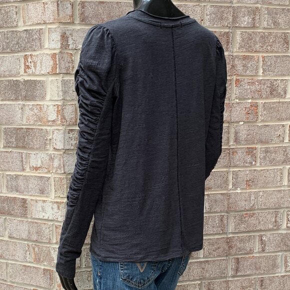 We The Free Natasha Crewneck Ruched Long Sleeve Top Sz M - Picture 7 of 13